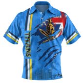Gold Coast Titans Polo Shirt - Happy Australia Day Flag Scratch Style
