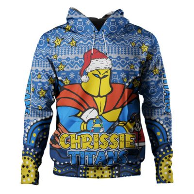 Gold Coast Titans Christmas Custom Hoodie - Christmas Knit Patterns Vintage Jersey Ugly Hoodie