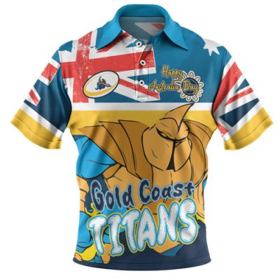Gold Coast Titans Polo Shirt - Happy Australia Day We Are One And Free