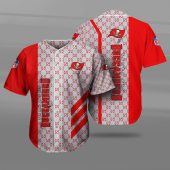 NFL Tampa Bay Buccaneers GC Grey Red Baseball Jersey