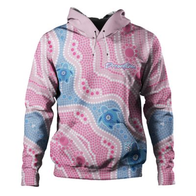 Australia Turtles Aboriginal Custom Hoodie - Dreamtime River And Turtles Dot Art Painting Hoodie