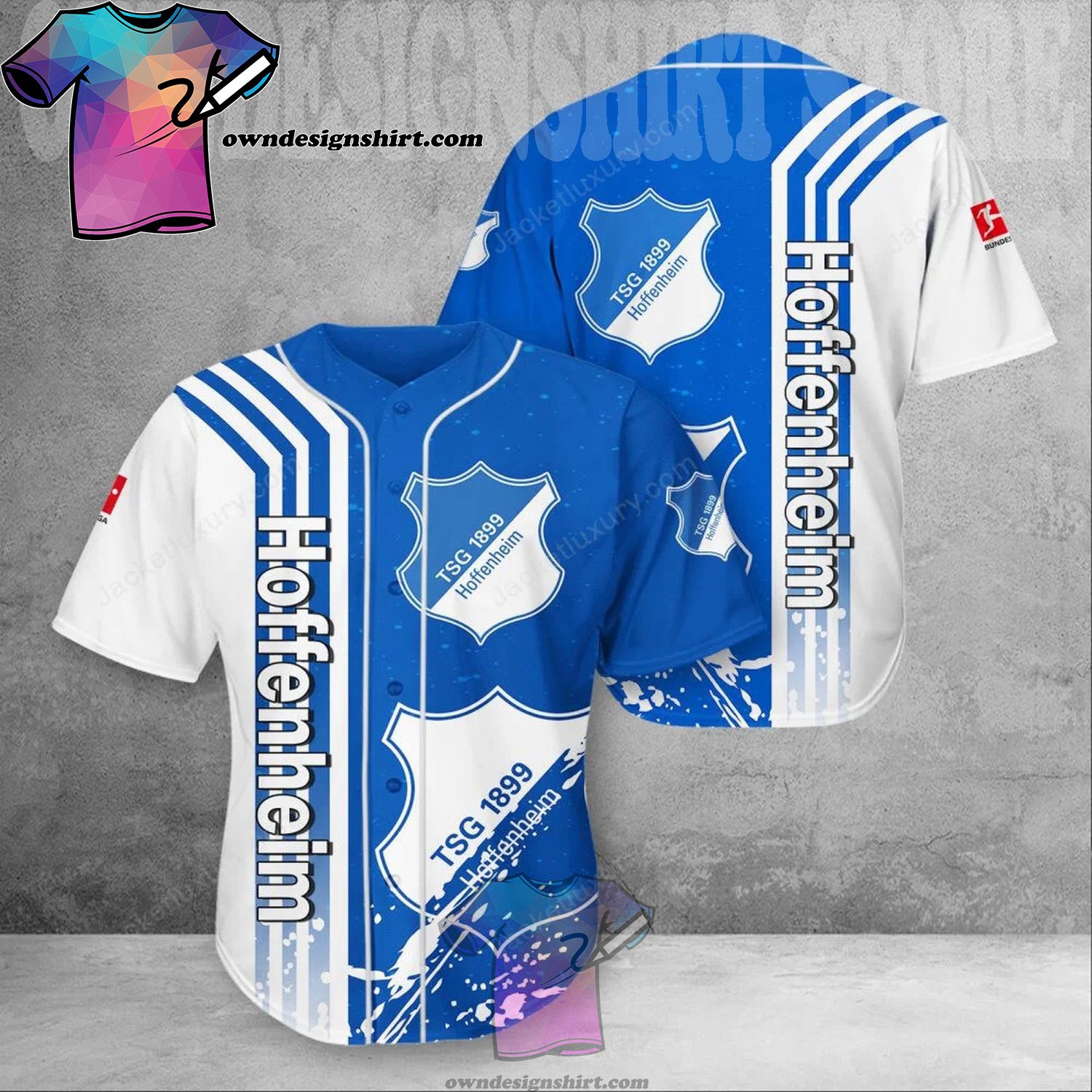 TSG 1899 Hoffenheim Blue White Baseball Jersey TSG 1899 Hoffenheim Blue White Baseball Jersey