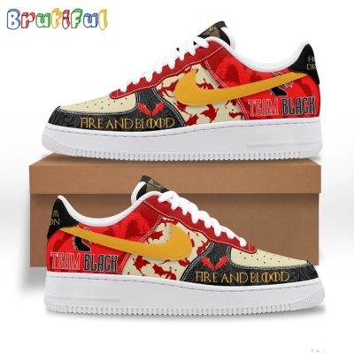 Team Black Air Force 1 Shoes Sneaker