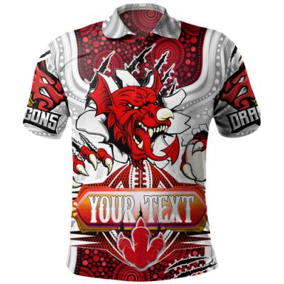 St. George Illawarra Dragons Custom Polo Shirt - Indigenous Super Saints Scratch Style