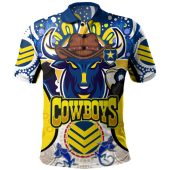 North Queensland Cowboys Custom Polo Shirt - Super North Queensland Cowboys Cows Indigenous Aboriginal Inspired Polo Shirt