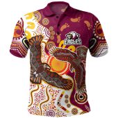 Manly Warringah Sea Eagles Polo Shirt - Indigenous Manly Sport With Tribal Sun Polo Shirt
