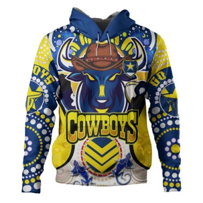 North Queensland Cowboys Custom Hoodie - Super North Queensland Cowboys Cows Indigenous Aboriginal Inspired Hoodie