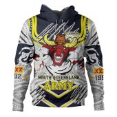 North Queensland Cowboys Custom Hoodie - Indigenous North Queensland Cowboys Army Scratch Style Hoodie