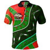 South Sydney Rabbitohs Polo Shirt - Indigenous Bunnies Power Sport Tribal Polo Shirt