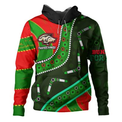 South Sydney Rabbitohs Hoodie - Indigenous Bunnies Power Sport Tribal Hoodie