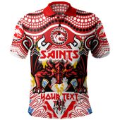 St. George Illawarra Dragons Indigenous Custom Polo Shirt - The RED V With Indigenous Culture Polo Shirt