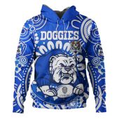 Canterbury-Bankstown Bulldogs Custom Hoodie - Indigenous Doggies Blue and Whites Aboriginal Inspired Hoodie