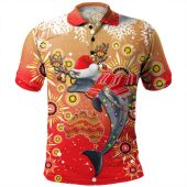 Redcliffe Dolphins Christmas Polo Shirt - Redcliffe Dolphins Christmas Hat Pattern Snown Style Polo Shirt