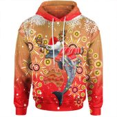Redcliffe Dolphins Christmas Hoodie - Redcliffe Dolphins Christmas Hat Pattern Snown Style Hoodie