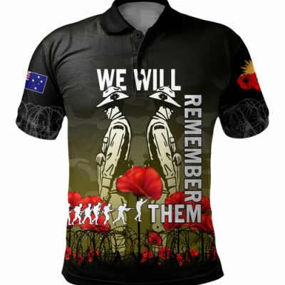 Australia Anzac Day Polo Shirt - Anzac Day Soldier We Will Remember Them Polo Shirt Yellow