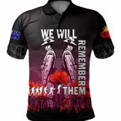 Australia Anzac Day Polo Shirt - Anzac Day Soldier We Will Remember Them Polo Shirt Pink