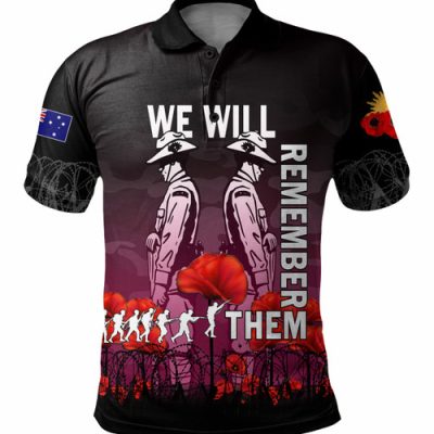 Australia Anzac Day Polo Shirt - Anzac Day Soldier We Will Remember Them Polo Shirt Pink