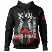 Australia Anzac Day Hoodie - Anzac Day Soldier We Will Remember Them Hoodie Black
