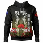 Australia Anzac Day Hoodie - Anzac Day Soldier We Will Remember Them Hoodie Green