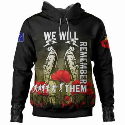 Australia Anzac Day Hoodie - Anzac Day Soldier We Will Remember Them Hoodie Green