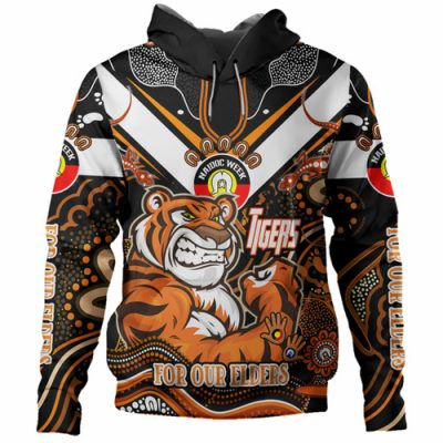Wests Tigers Naidoc Week Custom Hoodie - For Our Elders Home Jersey Hoodie