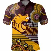 Brisbane Broncos Custom Polo Shirt - Go! Let's go! Up The Mighty Bronx Home Jersey Polo Shirt
