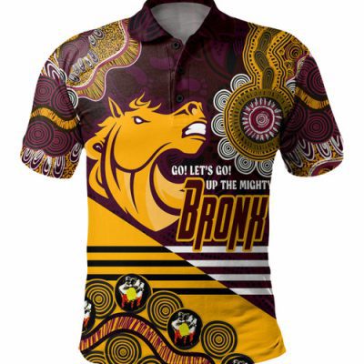 Brisbane Broncos Custom Polo Shirt - Go! Let's go! Up The Mighty Bronx Home Jersey Polo Shirt