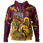 Brisbane Broncos Hoodie - Bronx For Our Elders Aboriginal Inspired Hoodie Blue