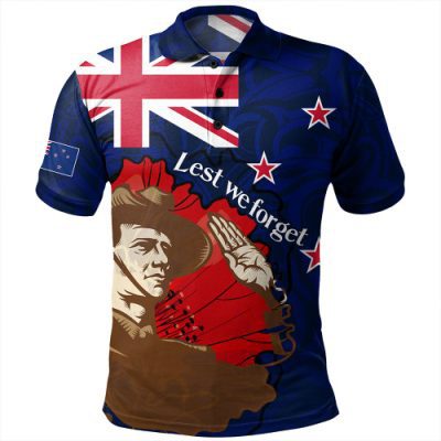 New Zealand Warriors Anzac Day Custom Polo Shirt - Soldier Maori Patterns Polo Shirt
