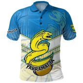 Parramatta Eels Polo Shirt - Parramatta Eels Mascot With Australia Flag