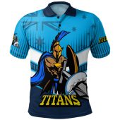 Gold Coast Titans Polo Shirt - Gold Coast Titans Mascot With Australia Flag