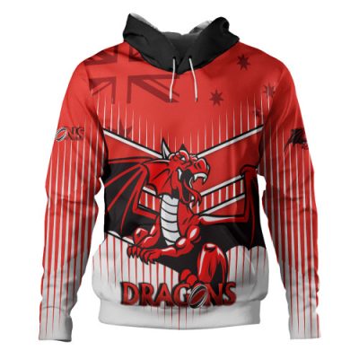 St. George Illawarra Dragons Custom Hoodie - Indigenous Super St George Team with Australia Flag Hoodie
