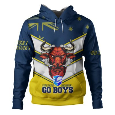North Queensland Cowboys Hoodie - Go Boys! North Queensland Cowboys Mascot With Australia Flag Hoodie