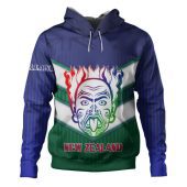 New Zealand Warriors Sport Hoodie - Maori Face With NZ Flag Hoodie