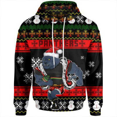 Penrith Panthers Christmas Hoodie - Custom Penrith Panthers Merry Christmas Mei