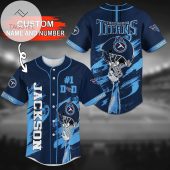NFL Tennessee Titans Custom Name Number Navy Blue Baseball Jersey V2
