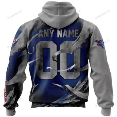 NFL Tennessee Titans Custom Name Number Skull Grey Pullover Hoodie