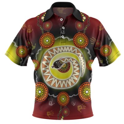 Australia Aboriginal Custom Polo Shirt - The Rainbow Serpent Dreaming Spirit Art Polo Shirt