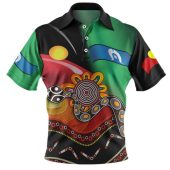 Australia Aboriginal Custom Polo Shirt - The Rainbow Serpent Dreamtime Give Shape To The Earth Polo Shirt