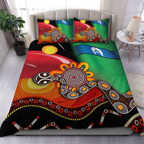 Australia Aboriginal Bedding Set - The Rainbow Serpent Dreamtime Give Shape To The Earth Bedding Set Australia Aboriginal Bedding Set - The Rainbow Serpent Dreamtime Give Shape To The Earth Bedding Set