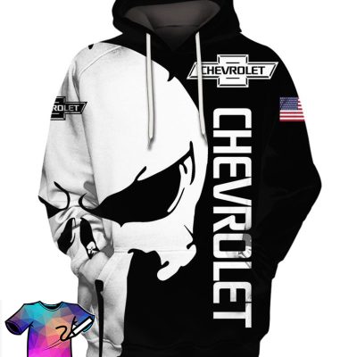 Chevrolet Corvette Skull Black White Pullover Hoodie