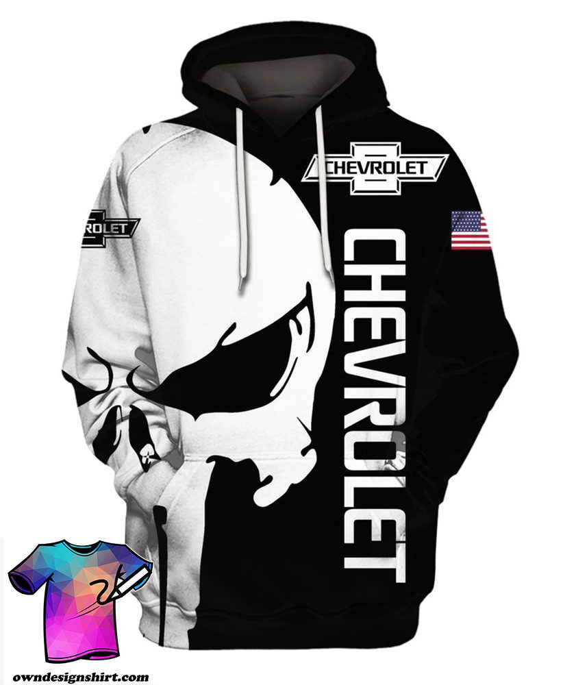 Chevrolet Corvette Skull Black White Pullover Hoodie Chevrolet Corvette Skull Black White Pullover Hoodie
