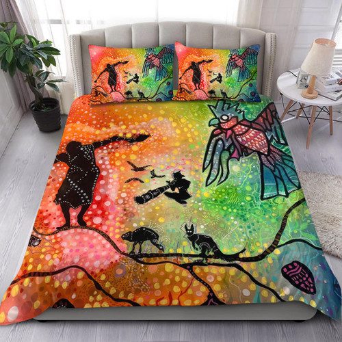 Australia Aboriginal Bedding Set - The Dream Time Spiritual Colourful Aboriginal Style Acrylic Desgin Bedding Set Australia Aboriginal Bedding Set - The Dream Time Spiritual Colourful Aboriginal Style Acrylic Desgin Bedding Set