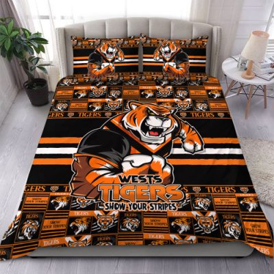 Wests Tigers Bedding Set Champion?s Pride Comic Style