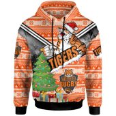 Wests Tigers Hoodie - Custom Christmas Tree Wests Tigers Ball Hoodie
