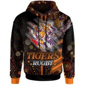 Wests Tigers Hoodie - Custom Wests Tigers Claw Aboriginal Inspired Indigenous Sport Style Hoodie