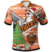 Wests Tigers Polo Shirt - Custom Christmas Tree Wests Tigers Ball Polo Shirt
