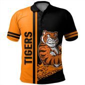 Wests Tigers Polo Shirt - Wests Tigers Mascot Quater Style Ver.1