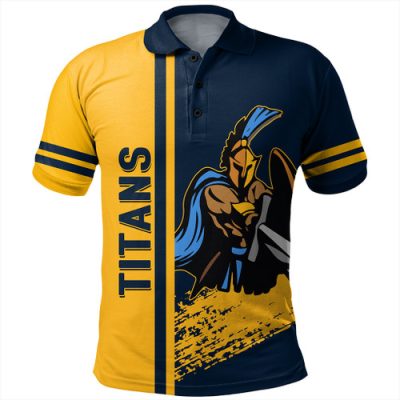 Gold Coast Titans Sport Polo Shirt - Gold Coast Titans Mascot Quater Style