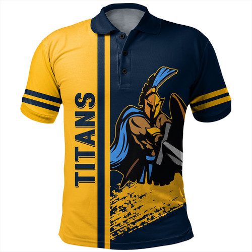 Gold Coast Titans Sport Polo Shirt - Gold Coast Titans Mascot Quater Style Gold Coast Titans Sport Polo Shirt - Gold Coast Titans Mascot Quater Style